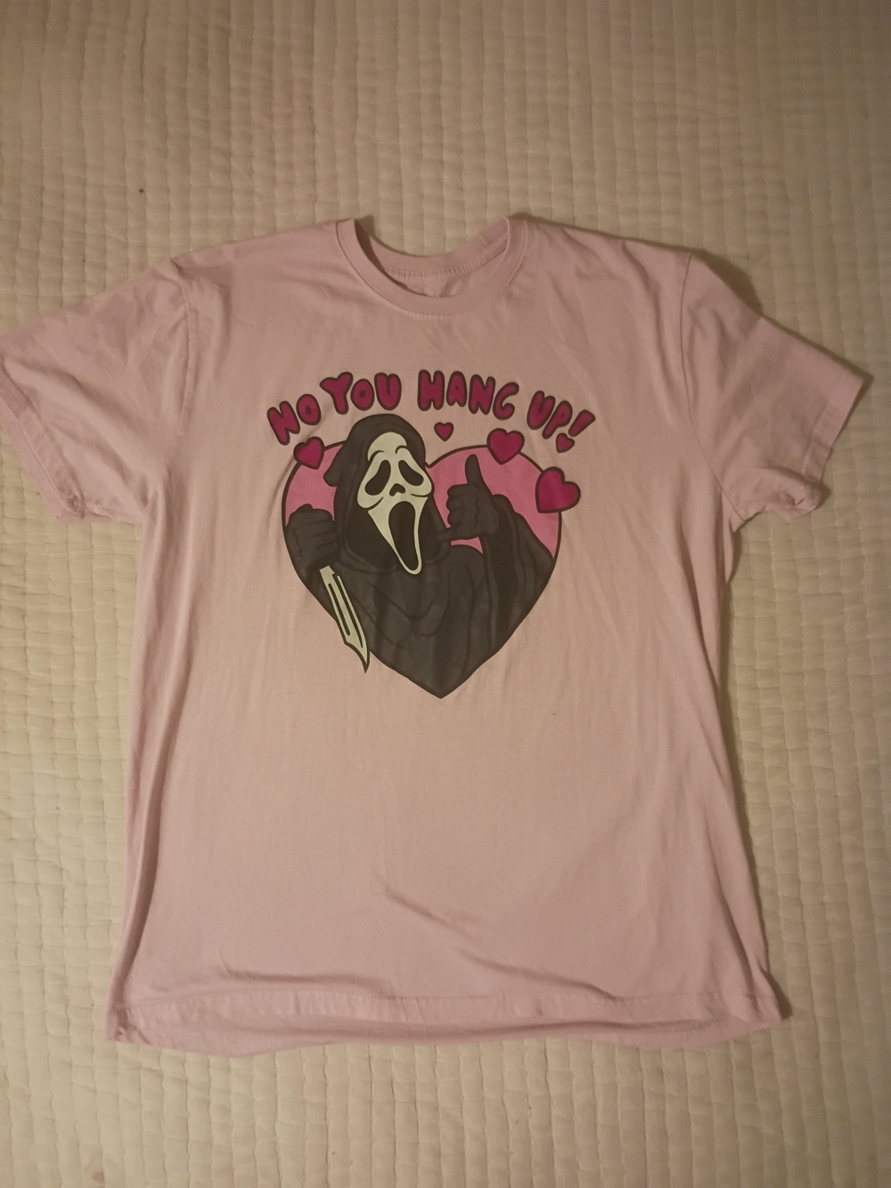 Spirit Pink "No You Hang Up!" Short Sleeve Graphic Tee